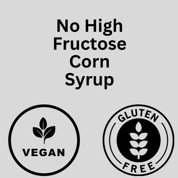 Vegan, gluten-free, no high fructose corn syrup.